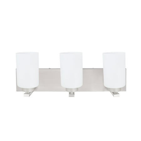 

Aspen Creative 62220 Three-Light Metal Bathroom Vanity Wall Light Fixture 22 Wide Transitional Design in Satin Nickel