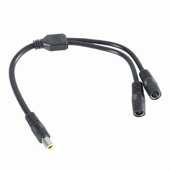 Necvior 7.9x5.5mm Solar Panel Charging Wire Y Adapter Cable DC7909 1 to 2 Connectors Power Cord for Outdoor Power Solution Black