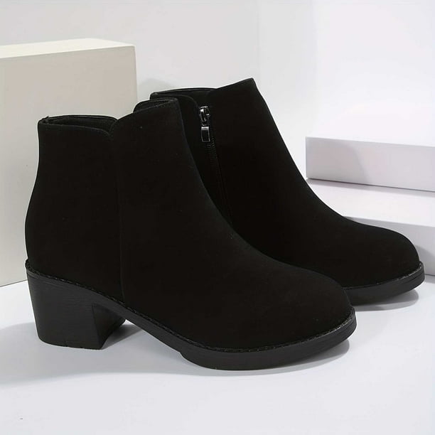 EGNMCR Women's Middle Ankle Boots, Women's Ankle Boots Low Chunky