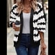 thumbnail image 5 of Suéter de Invierno de Punto Holgado con Rayas y Mangas Farol para Mujer, Moda de Otoño y Negro S, 5 of 10