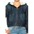 thumbnail image 5 of FashionStream Women's Hooded Denim Jacket, Blue Casual Relaxed Fit, 5 of 6