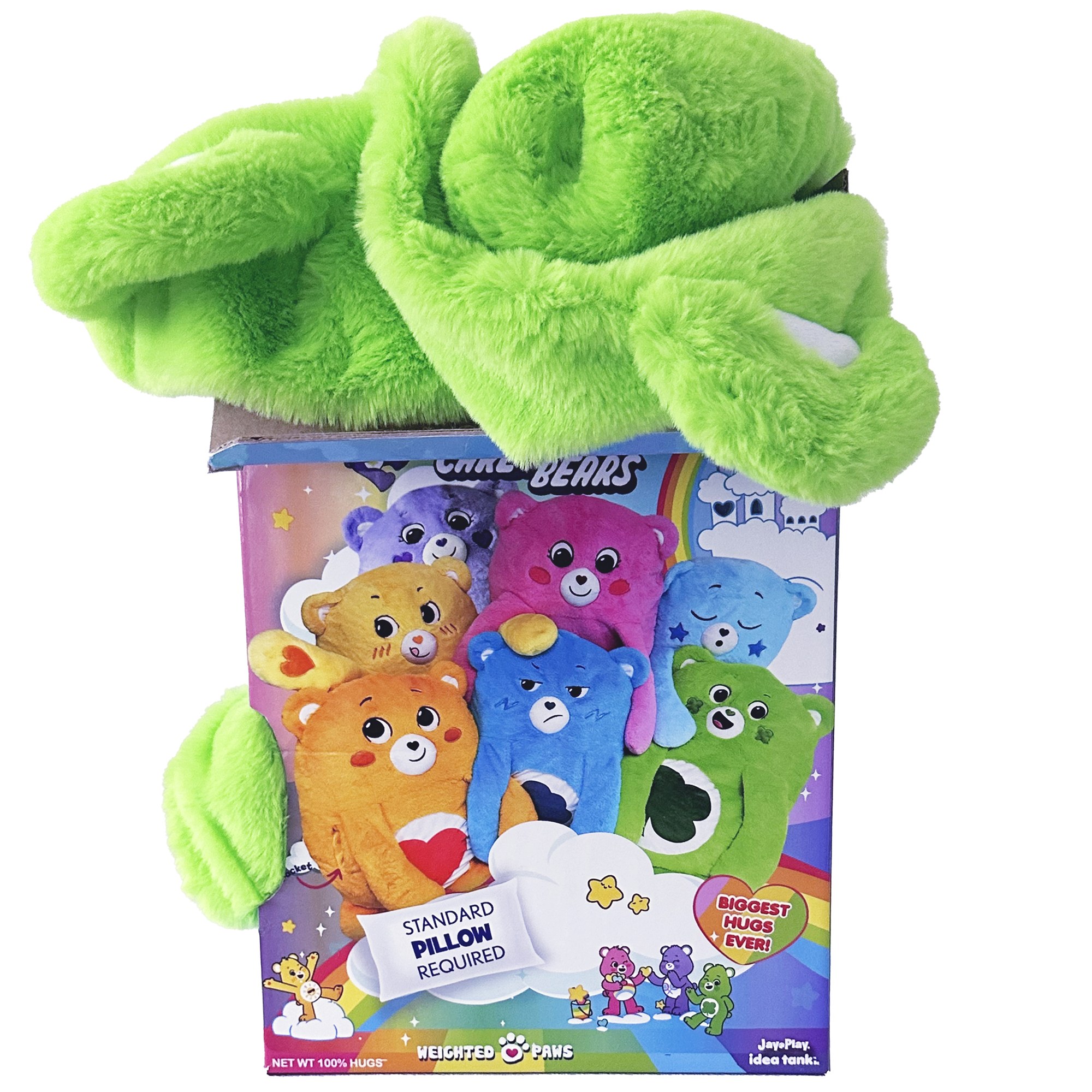 Happy Nappers: Care Bears Pillow Pocket Pal - Good Luck Bear - Plush Character Pillow Case, Animal Cover, Weighted Paws, Soft Huggable Companion, Kids