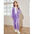 thumbnail image 4 of Arshiner Girls Sweatsuits Active Jogging Velour 2 Pieces Hoodie Pants Winter Outfit Sets, 4 of 8