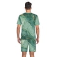 thumbnail image 6 of joogoo Men's Pajama Set Marble Green V-Neck Pj Shorts Set 2 Piece Loungewear Sleepwear XXL, 6 of 7