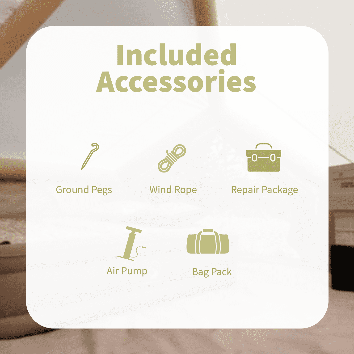 Tentspaces - Inflatable Tents for Camping | Glamping Tent | Blow Up Tent | Air Tents for Camping Adult | Lightweight | Durable | Quick Assembly | Includes Air Pump Pegs & Ropes | 5 Person (Rene 4400)