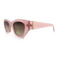 thumbnail image 6 of Womens Mod Fashion Rectangular Cat Eye Thick Temple Designer Sunglasses Pink - Brown, 6 of 7