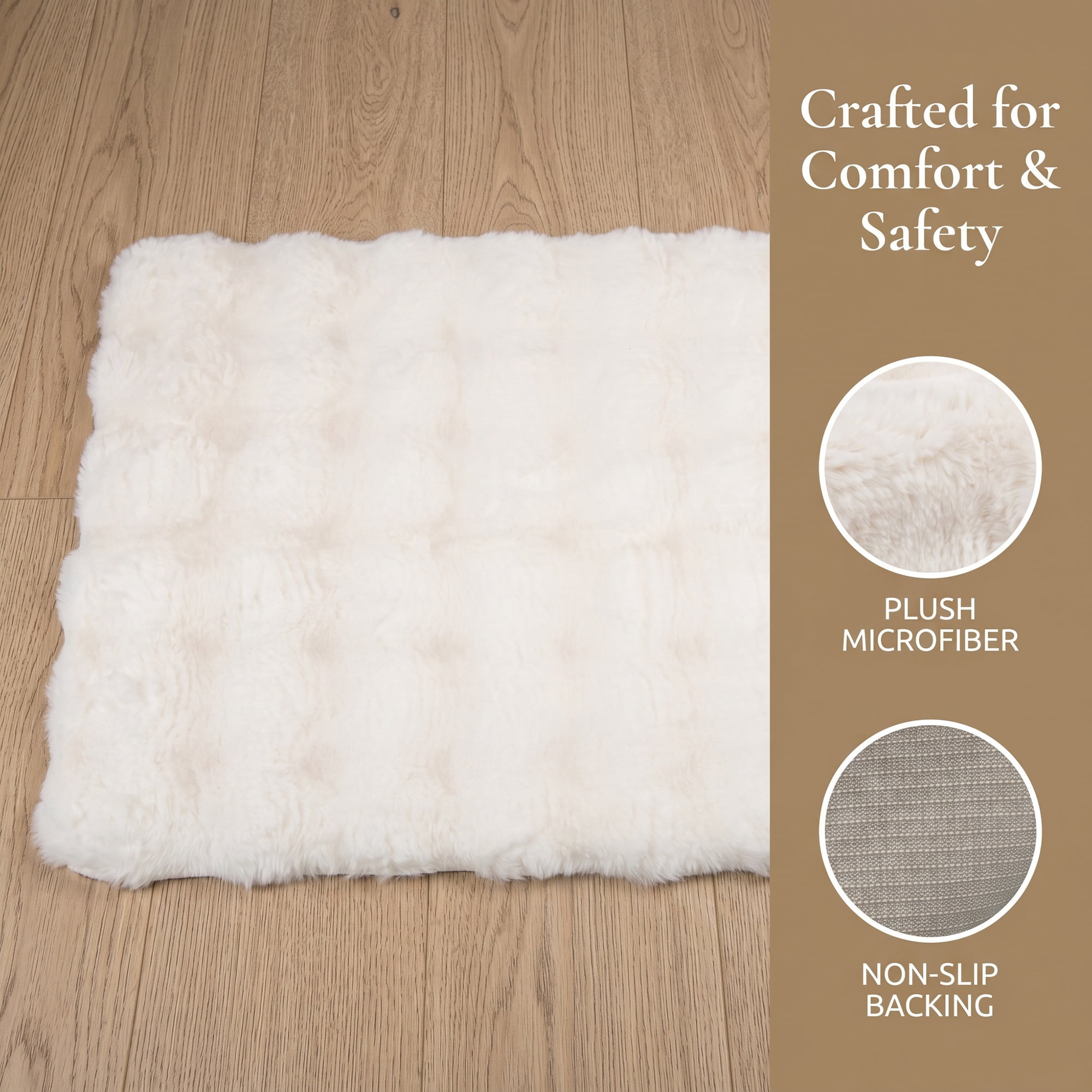 Unique Bargains Soft Absorbent Microfiber Non-Slip Washable Bathroom Rug White 24" x 16"