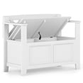 thumbnail image 5 of Simpli Home Amherst Solid Wood 36 inch Wide Transitional Entryway Storage Bench in White, 5 of 13