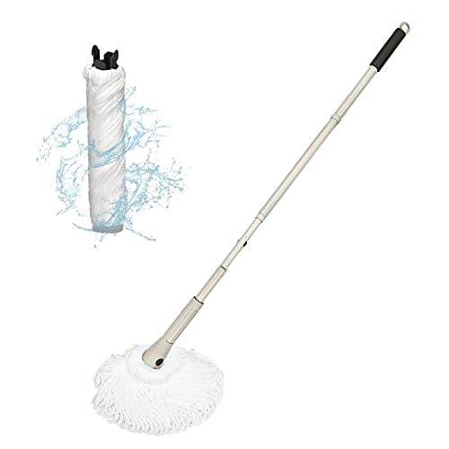 Zubulun Mop with 2 Replacement Heads,Easy Wringing Twist Mop, with 51