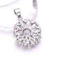thumbnail image 2 of White Topaz 925 Silver Platinum Plated Flower Pendant 0.90" P7895, Topaz Pendant, Gift For Her, Round Pendant, White Pendant, 2 of 2