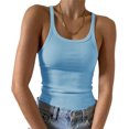 thumbnail image 1 of Artfish Camisole Sans Manches pour Femme, Coupe Ajustée, Encolure Dégagée, Tricot Côtelé, Camisole Basique, 1 of 8