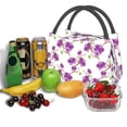 thumbnail image 3 of Yiaed Orchids Flowers Print Lunch box lunch bag Portable Insulated Lunch Box for Women Men Cooler Tote Bag with Front Pocket for Work Picnic Travel, 3 of 6