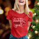 thumbnail image 4 of Gibobby Camisas de Navidad para mujer Camiseta de manga corta con cuello redondo y estampado de Navidad para mujer(Rojo,G), 4 of 5