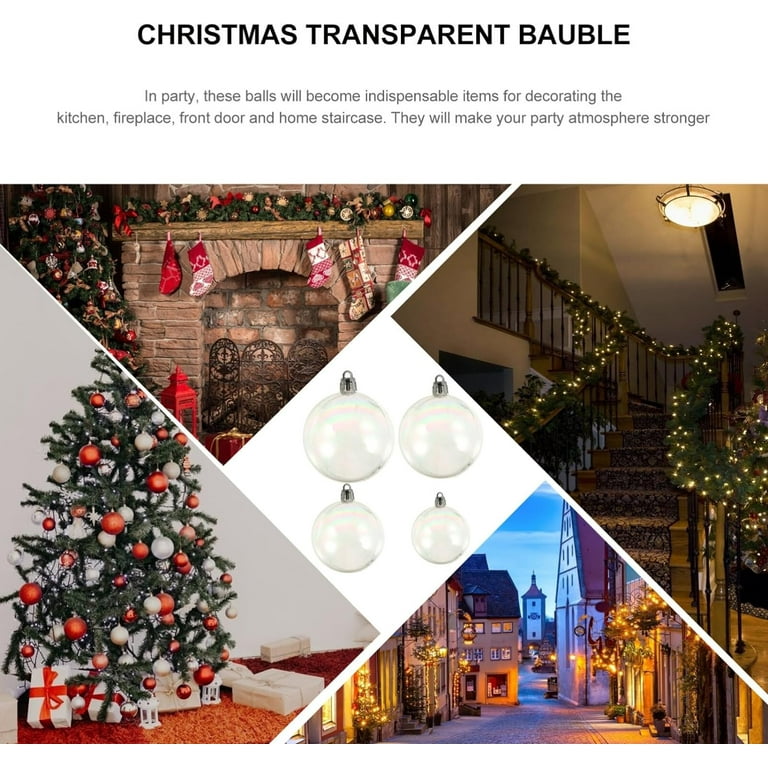  Funtery Iridescent Ornaments Balls Clear Plastic