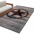 thumbnail image 2 of Area Rug 48×72in, Retro Country Texas Western Star Floor Carpet Living Room Rug, Rustic Vintage Wood Plank Non-Slip Welcome Mat Indoor Rugs for Bedroom Dining Room, 2 of 9