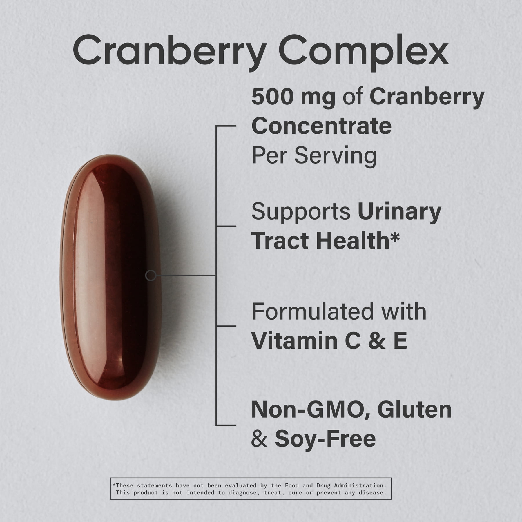 Cranberry Fruit Complex Supplement with Pacran & Vitamins C & E - 90 Softgels