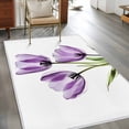 thumbnail image 2 of Purple Tulip Area&nbsp;Rug 4x6ft Flower Farmhouse Non-Slip&nbsp;Washable Square&nbsp;Rugs Soft Felt Indoor Floor Mat for Bedroom Kitchen Living Room Bathroom, 2 of 9