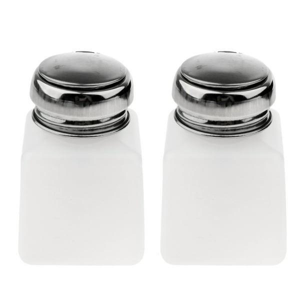 2 botellas dispensadoras vacías de quitaesmalte líquido para limpieza a presión, de acero inoxidable 100ml