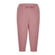 thumbnail image 5 of Puntoco Pantalones cortos de algodón para mujer, moda de verano para mujer, pantalones cortos casuales sólidos con cintura elástica, bolsillos, pantalones cortos de media pierna, 5 of 5
