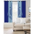 thumbnail image 2 of Navy Blue Anchor Blackout Curtains, Light Blocking Print Window Curtains, Nautical Mandalas Boho Modern Abstract Thermal Insulated Window Drapes for Living Room 2 Panels, 104"W x 72"L, 2 of 9
