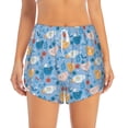 thumbnail image 3 of Uemuo Cute Chickens and Flowers Pattern Women's Athletic Shorts High Waisted Running Shorts with Liner Pockets Gym Elastic Workout Shorts-XX-Large, 3 of 9