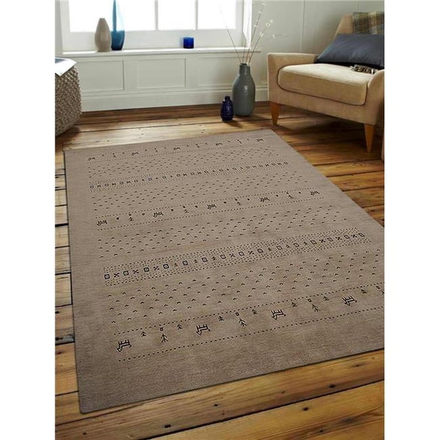 Get My Rugs L00585L0001A9 5 x 8 ft. Hand Knotted Loom Wool Area Rug, Contemporary - Beige