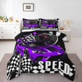 thumbnail image 2 of Erosebridal Cool Speed Racing Comforter Sets Toddler Size, Checkered Comforters & Duvets, Car Sports Decor, Reversible 2 Pieces, 2 of 7