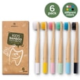 thumbnail image 4 of Cepillo de dientes Greenzla Kids de bambú, sin BPA, cerdas suaves, 6 unidades, 4 of 8