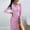F-611Pink, variant on ZHOGXU Women's Dress Long Sleeve Round Neck Solid Color Side Split Fashion Comfortable Elegant Dresses For Casual Daily Wear,Blue,Xxl