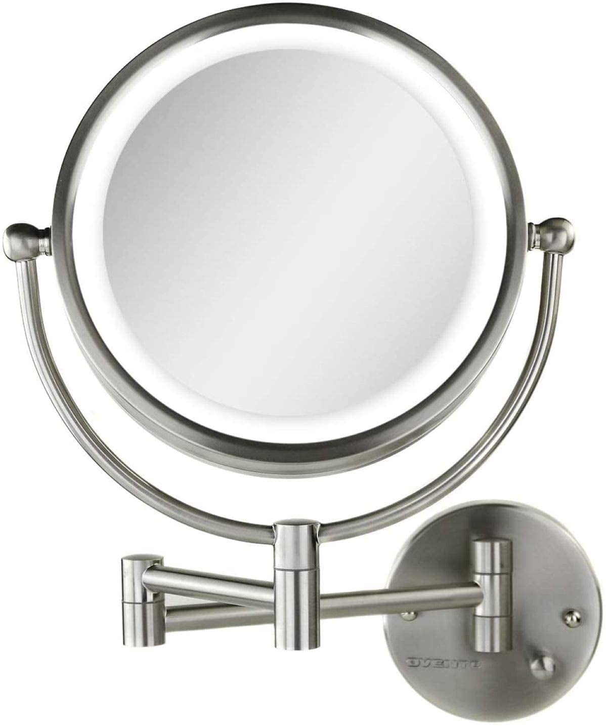 Ovente 8.5'' Hardwired Lighted Wall Mount Makeup Mirror, 1X & 7X