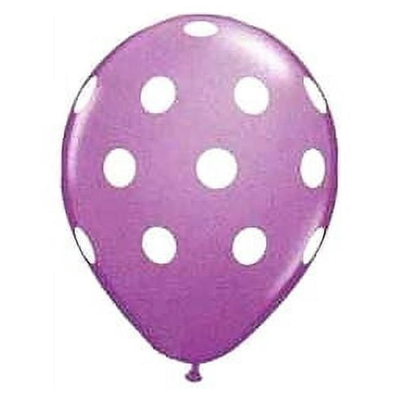 12 Qualatex Polka Dot Balloons lavender 12ct