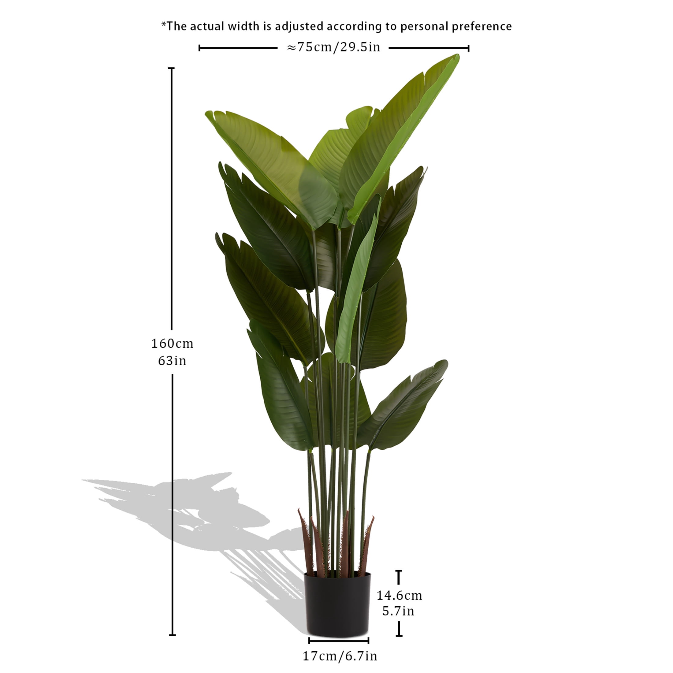 Noble House 5.2 FT Artificial Bird of Paradise Plant, Tall Faux Tropical Palm Tree for Indoor/Outdoor, Green, Set of 2