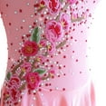 thumbnail image 5 of LIUHUO Custom Pink Spandex Figure Skating Dress Girls Ladies Off Shoulder Flower Embroidery Diamond Accents Pink White Gradient Skirt, 5 of 10