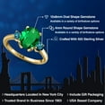 thumbnail image 2 of Gem Stone King 2.54 Ct Oval Green Nano Emerald Blue Diamond 18K Yellow Gold Plated Silver Ring, 2 of 6
