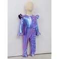 thumbnail image 5 of vastwit Little Girls Shiny Metallic Overalls Romper Ruffled Bodysuit Sparkly Birthday Party Dress-up Blue 18-24M, 5 of 7