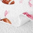 thumbnail image 5 of Feelyou Girly Football Twin Quilt Set for Girls, Pink Bow Rugby Twin Coverlet Set, 2pcs, 5 of 7