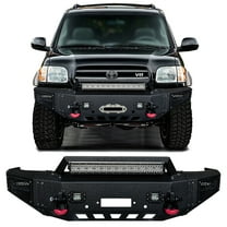 Vijay Compatible with 2001-2002-2003-2004 Toyota Sequoia Steel Front Bumper with Winch Plate and LED Lights