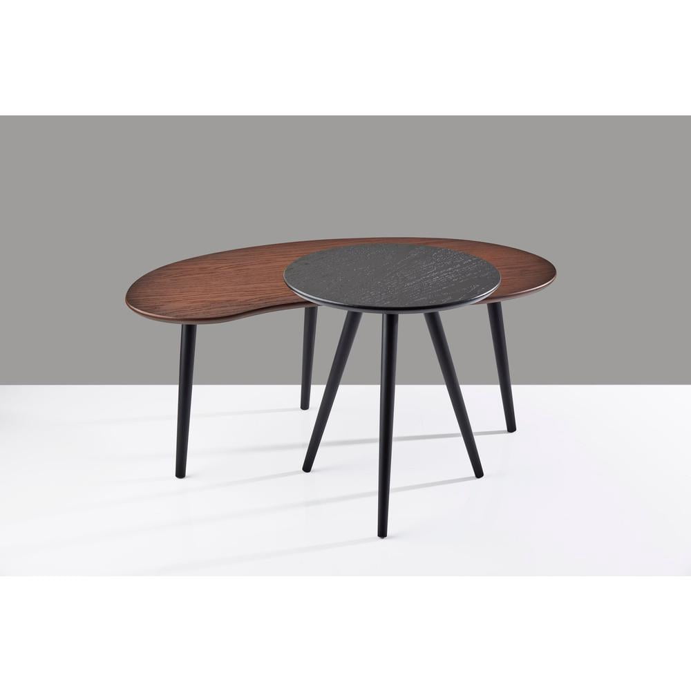 Adesso Gilmour Mid-Century Wood Nesting Coffee Table Set, Walnut