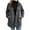 004 Dark Gray, variant on Women's Plus Size Zipper Ribbed Knit Sweater Jacket Casual Long Sleeve Hooded Jacket Coat with Pockets