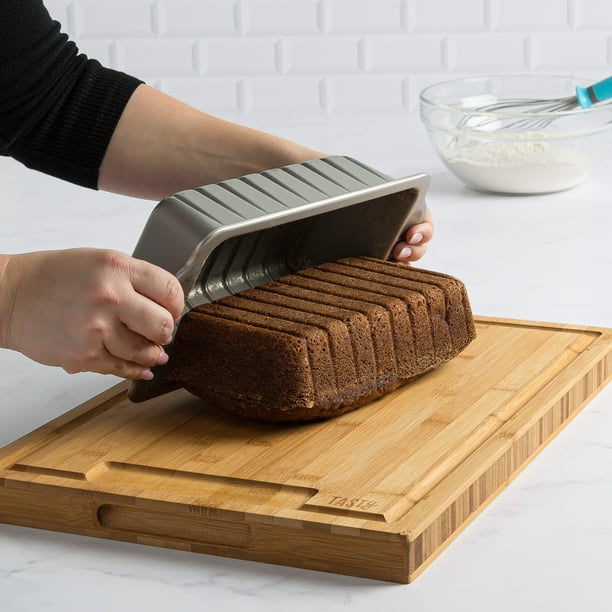 Tasty Carbon Steel NonStick Large Loaf Pan with Guidelines for Even