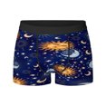 thumbnail image 3 of Calzoncillos tipo bóxer elásticos de seda transpirables con diseño de sol, luna y estrellas, para hombre, 3D, 3 of 5