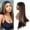 black, variant on Human Hair 150% Long Straight Brown Natural 27 Density Headband For Black Headband Inches Wig Wig Synthetic Wig Dark Brown Heat Look Women