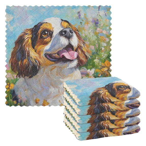 6 Pieces of Kitchen Towels 11x11Inch Kitchen Dish Cloths Kitchen Dish Towels Reuseable Cleaning Cloths Garden Dog