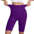 thumbnail image 3 of Womens Biker Shorts High Waist Compression Textured Peach Hip Fitness Athletic Shorts for Women Purple, 3 of 3