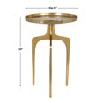 thumbnail image 4 of Bowery Hill Table d'Appoint Contemporaine en Aluminium avec Dessus Rond en Or, 4 of 4