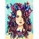 thumbnail image 3 of Póster y impresiones de mariposas y chicas de anime con flores samuráis japonesas modernas, impresión en lienzo, arte de pared, imagen para decoración de sala de estar y estudio, 3 of 5