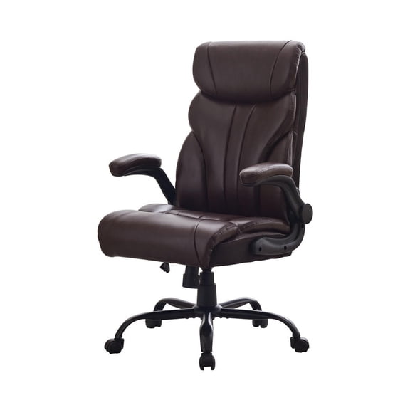 TROPOW Computer Gaming Chair with Foot Rest, Ergonomic High Back Heavy Duty Task Desk Office Chairs with Wheels, Flip-Up Arms, Adjustable Height, PU Leather, 500LBS Capacity