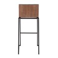 thumbnail image 5 of Mason Mara 30" Barstool Set (2) - Black Metal, Walnut Wood, Grey Faux Leather. Contemporary Design for Kitchen Island or Bar. Fixed Height., 5 of 6