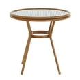 thumbnail image 6 of Merrick Lane 31.5" Aluminum French Style Outdoor Bistro Table with Tempered Glass Top, White/Navy, 6 of 12