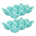 thumbnail image 4 of TABLZONE Ceramic Egg Tray Sky-Blue 2Pcs 5.70X3.73X1.26in, 4 of 7